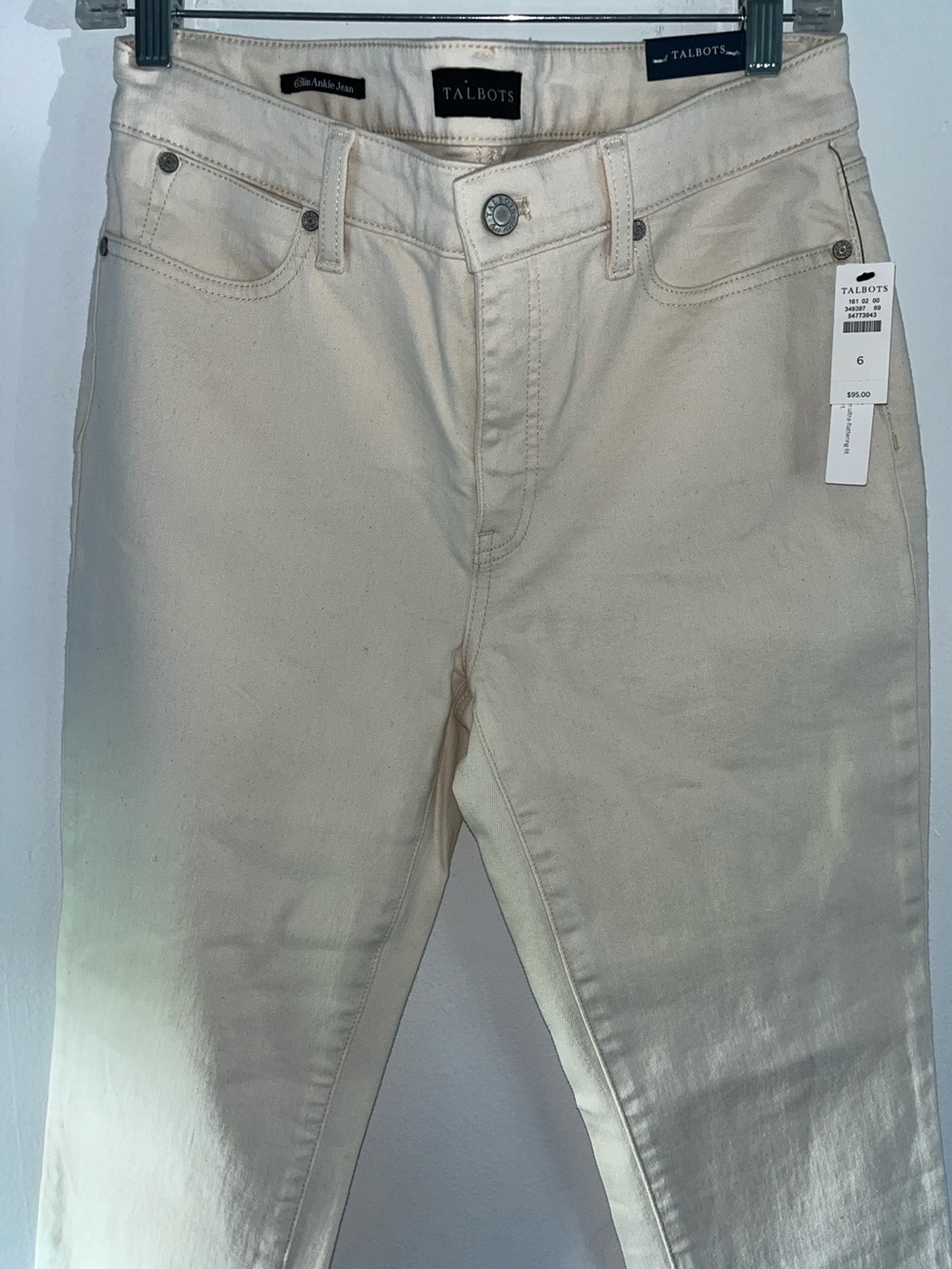 Talbots Women’s Cream Slim Straight Jeans